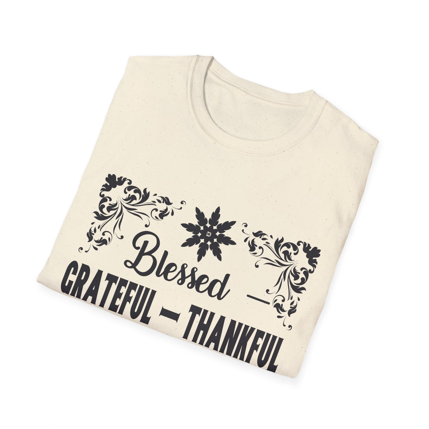Grateful & Blessed T-Shirt, Spiritual Apparel, Thanksgiving Gift, Casual Wear, Unisex Gift Idea, Positive Affirmation Tee