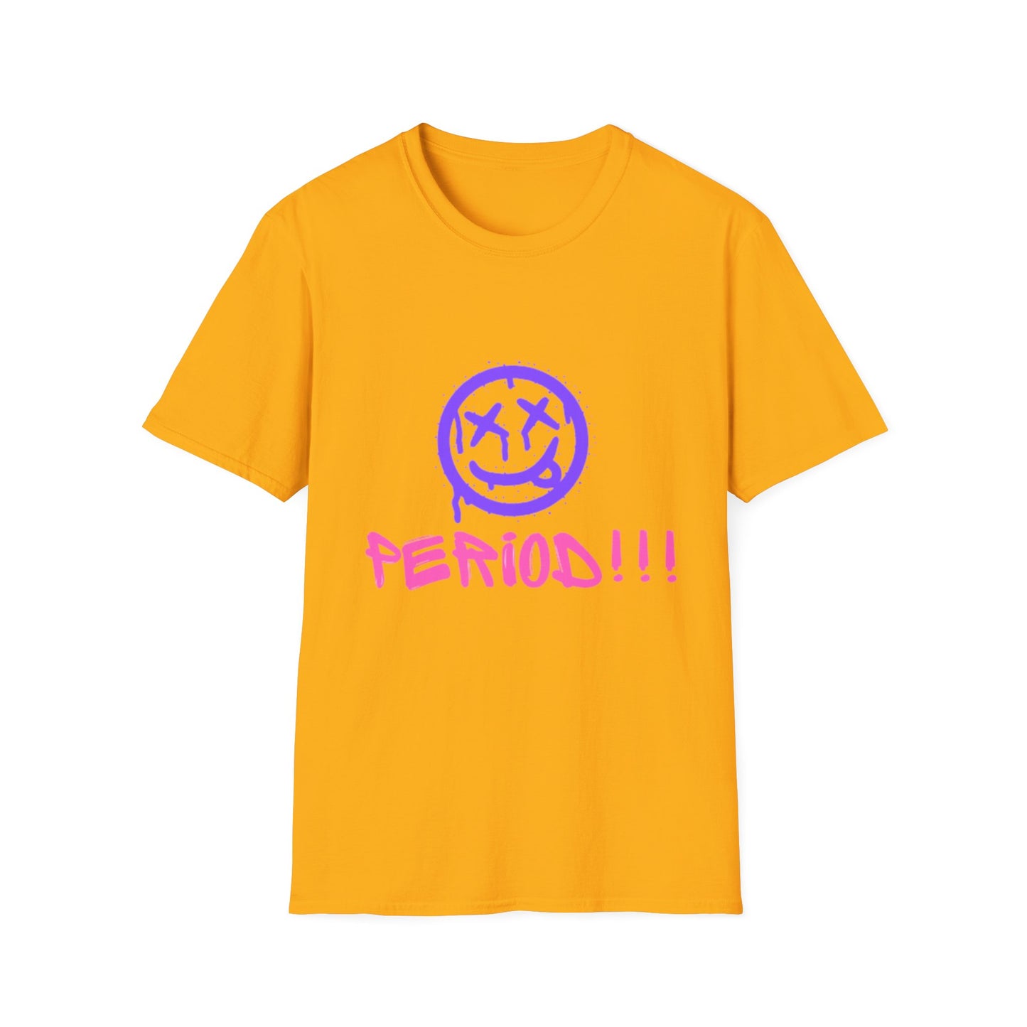Vibrant Graphic Tee - 'PERIOD!!!' Unisex Softstyle T-Shirt, Trendy Casual Wear, Gift for Friends, Statement Tee, Everyday Comfort