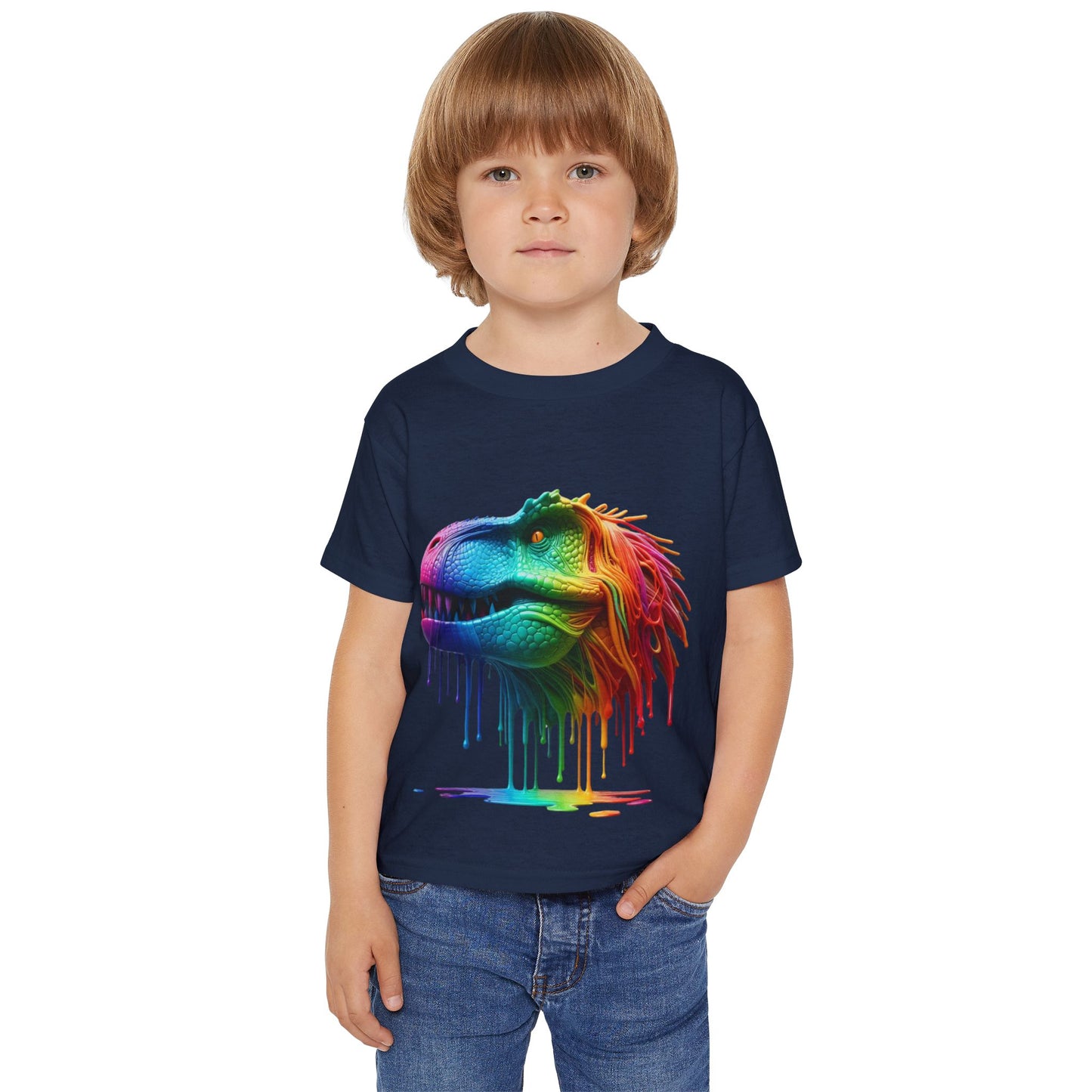 Rainbow T-Rex Toddler T-Shirt - Fun & Colorful Dino Tee for Kids