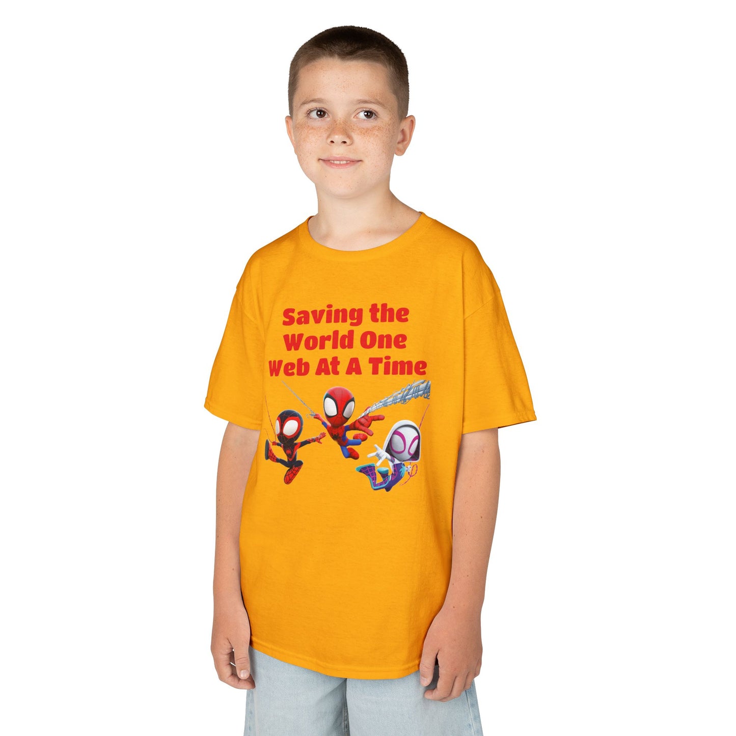 Kids Superhero Tee - Saving the World One Web At A Time