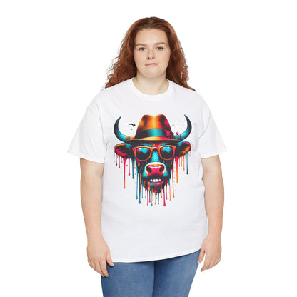 Cool Cow Graphic Unisex Heavy Cotton Tee - Fun Party T-Shirt