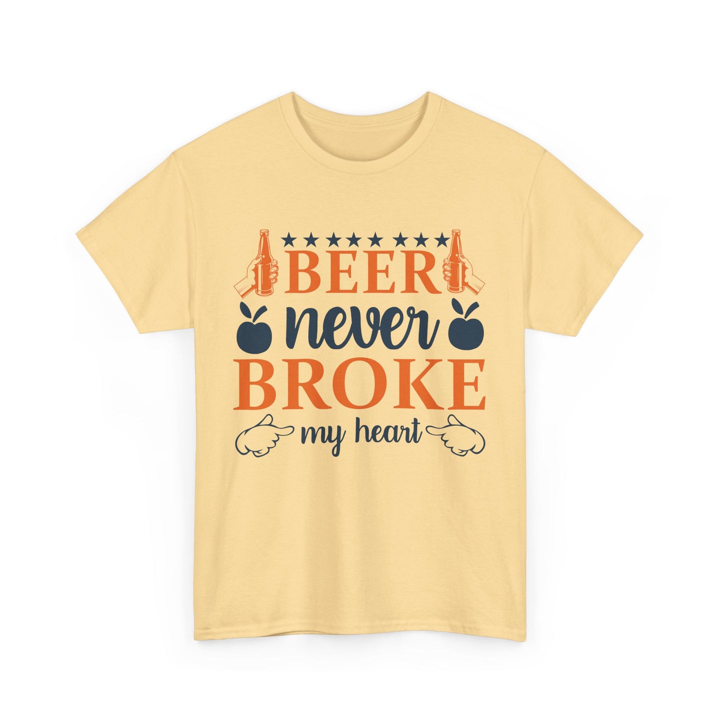 Beer Never Broke My Heart Tee, Funny Humor Shirt, Beer Lover Gift, Unisex Cotton T-Shirt, Party Apparel, Summer Fun