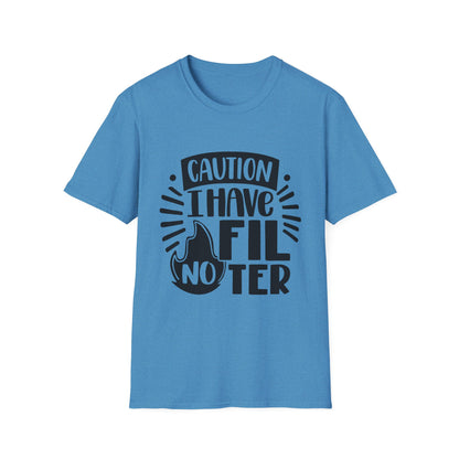 Caution: I Have No Filter Unisex Softstyle T-Shirt - Fun and Quirky Graphic Tee for Casual Wear