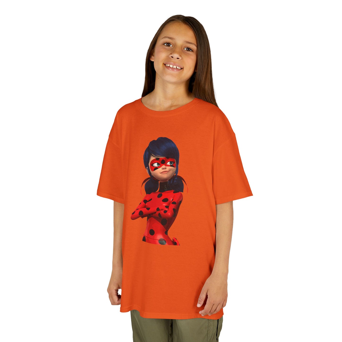 Cool Ladybug Superhero Kids Heavy Cotton Tee | Fun and Playful Design for Young Heroes