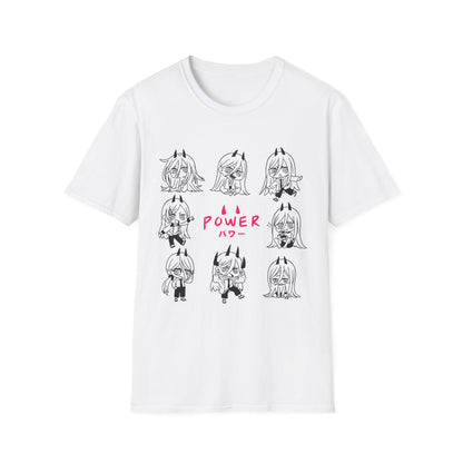 Graphic Anime T-Shirt - 'Power' Design, Unisex Tee for Anime Lovers, Gift for Birthdays & Holidays, Casual Wear, Fun Graphic Shirt