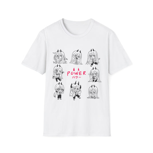 Graphic Anime T-Shirt - 'Power' Design, Unisex Tee for Anime Lovers, Gift for Birthdays & Holidays, Casual Wear, Fun Graphic Shirt