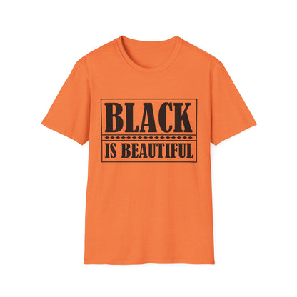 Unisex Softstyle T-Shirt, "Black is Beautiful" Tee, Affirmation Shirt, Everyday Wear, Gift for Activists, Comfort and Style
