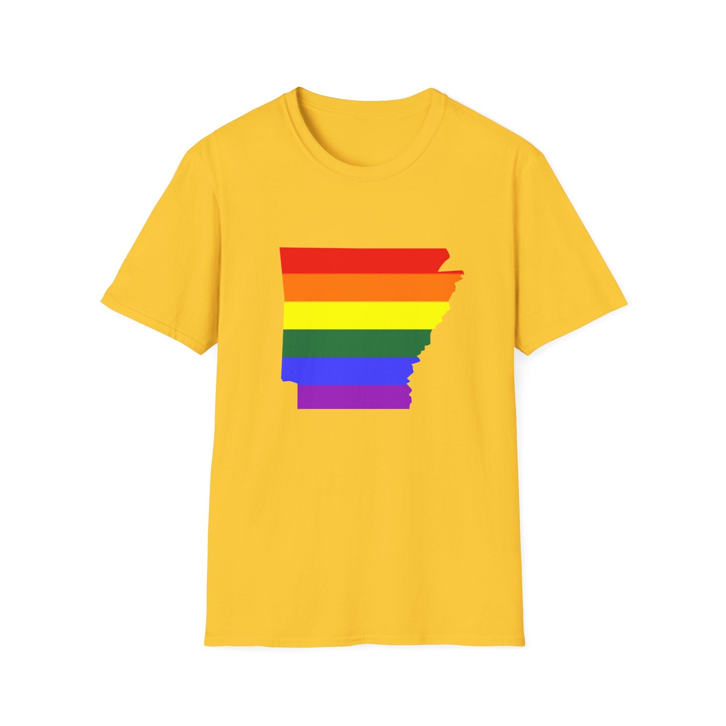 Pride Arkansas T-Shirt, Unisex Rainbow Tee, LGBTQ+ Apparel, Softstyle T-Shirt, Equality Shirt, Gift for Pride Month