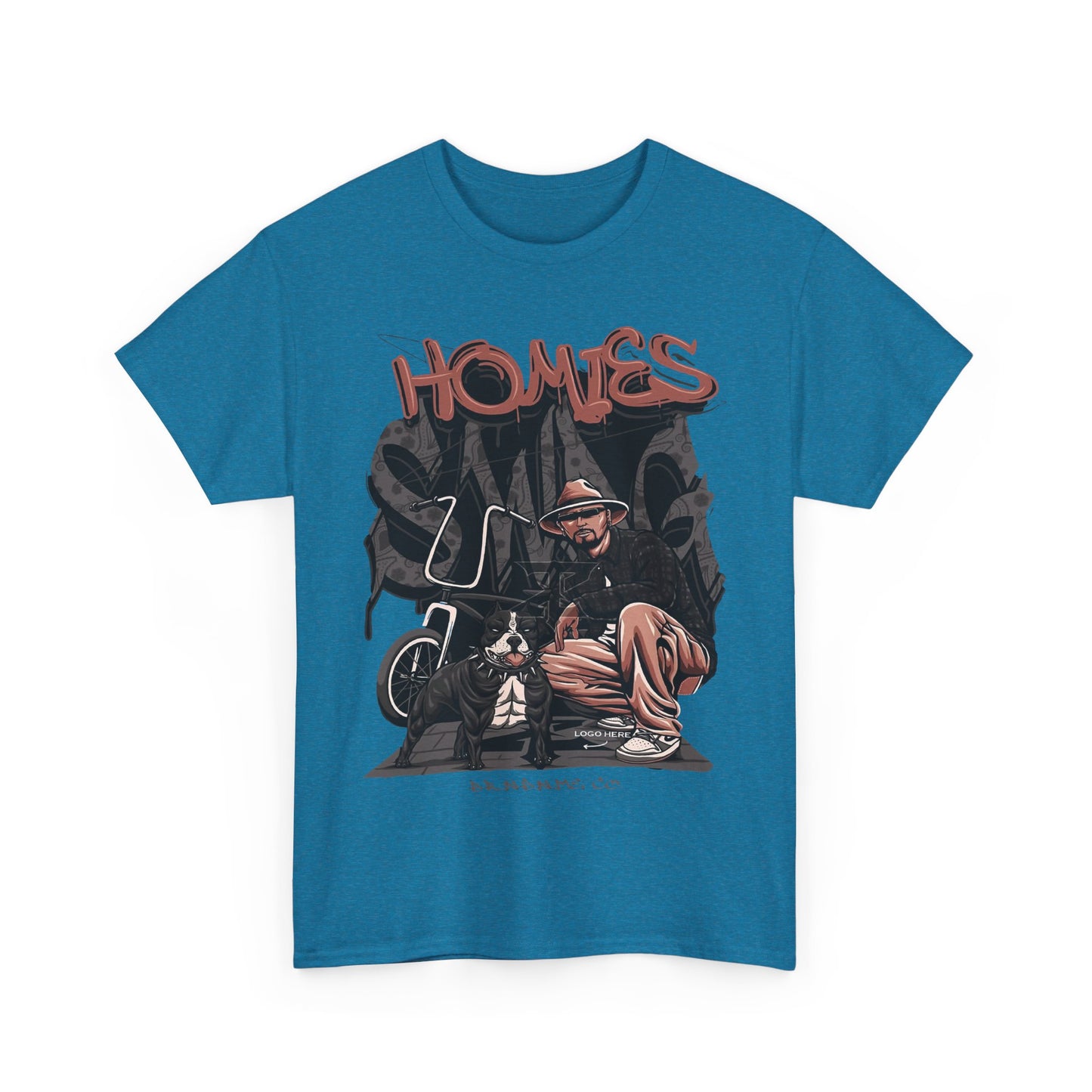 Graphic Unisex Heavy Cotton Tee - 'Homies' Casual Style