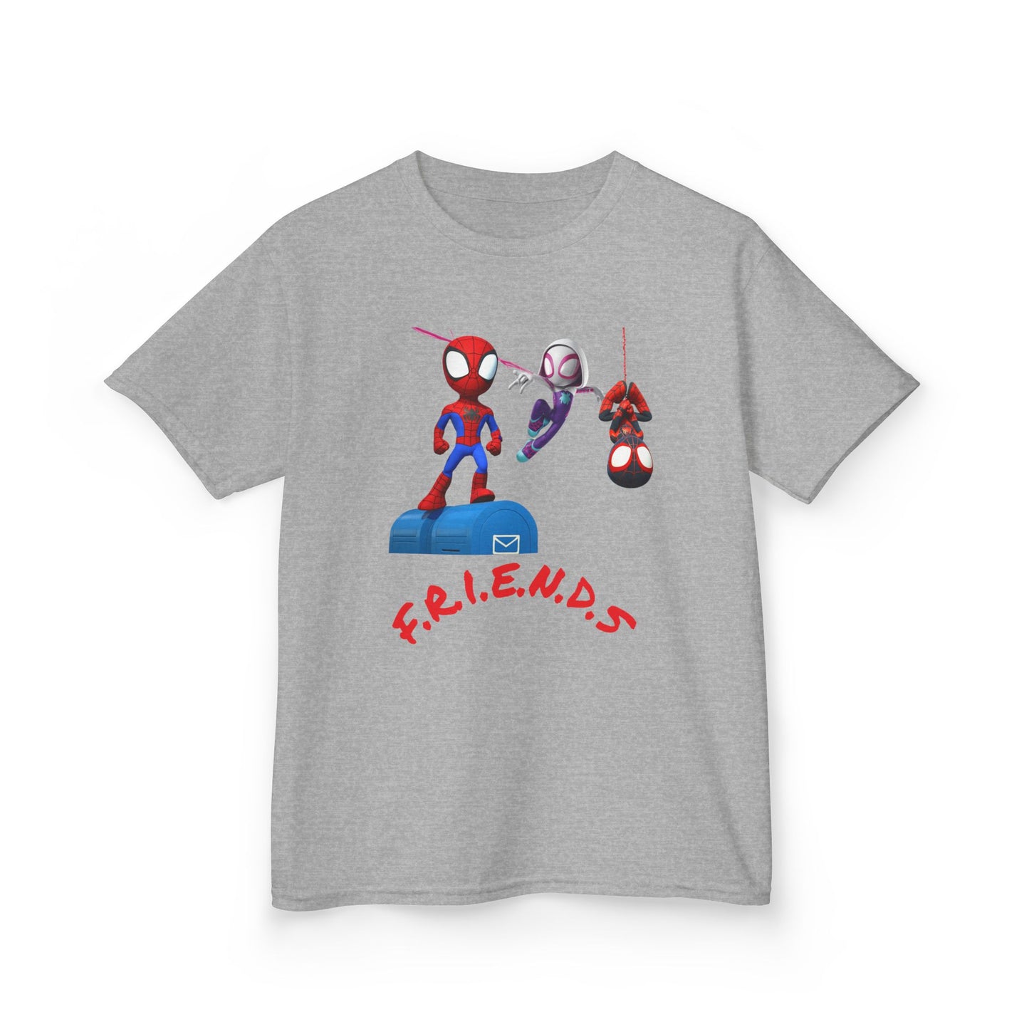Kids' Friends Spider-Man Tee - Fun & Colorful Cotton T-Shirt for Young Superheroes