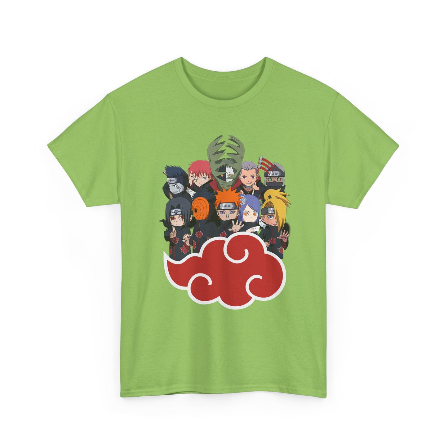 Anime-Inspired Unisex Heavy Cotton Tee - Naruto Characters Design