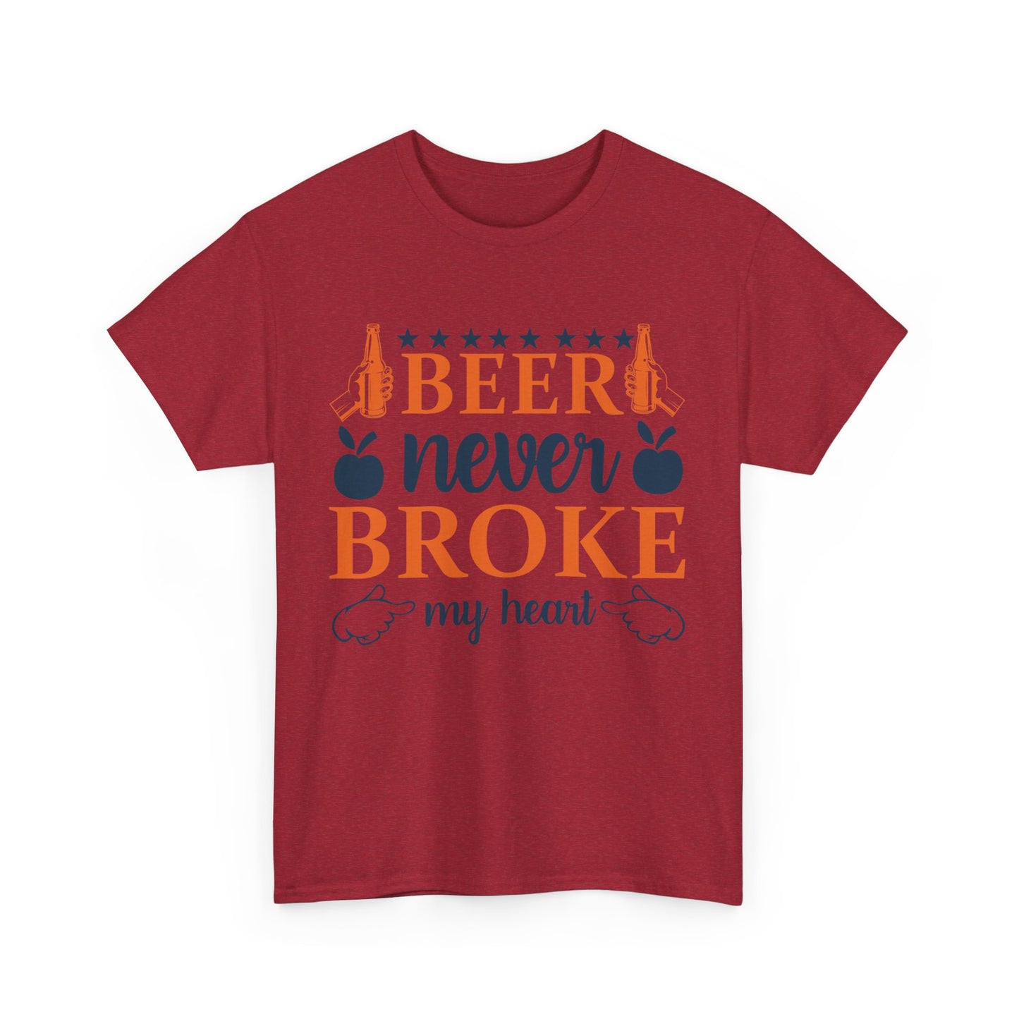 Beer Never Broke My Heart Tee, Funny Humor Shirt, Beer Lover Gift, Unisex Cotton T-Shirt, Party Apparel, Summer Fun