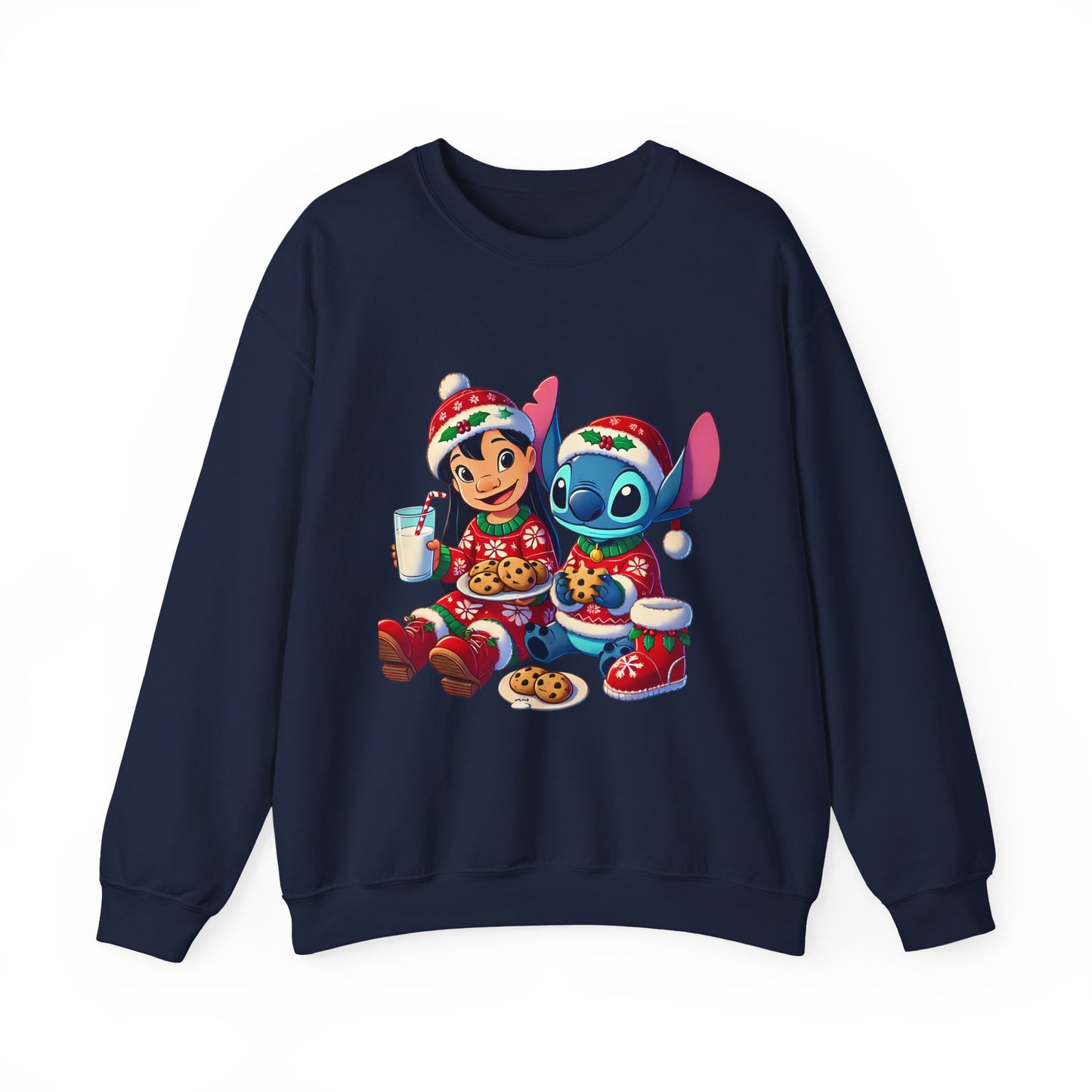 Holiday Character Sweatshirt — Cute Christmas Cookies & Milk Design
