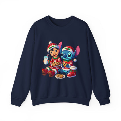 Holiday Character Sweatshirt — Cute Christmas Cookies & Milk Design