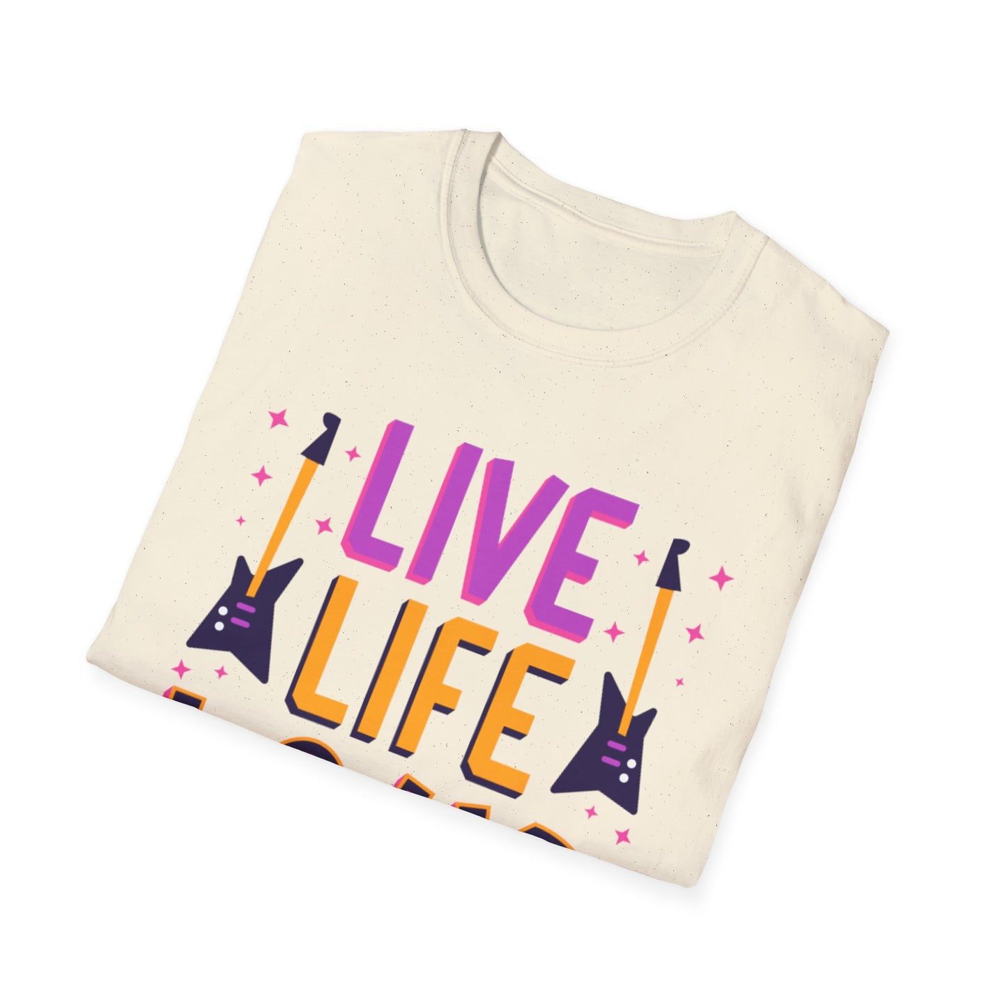 Live Life Loud Unisex Softstyle T-Shirt, Music Lover Gift, Concert Outfit, Rock Band Tee, Birthday Present, Festival Wear