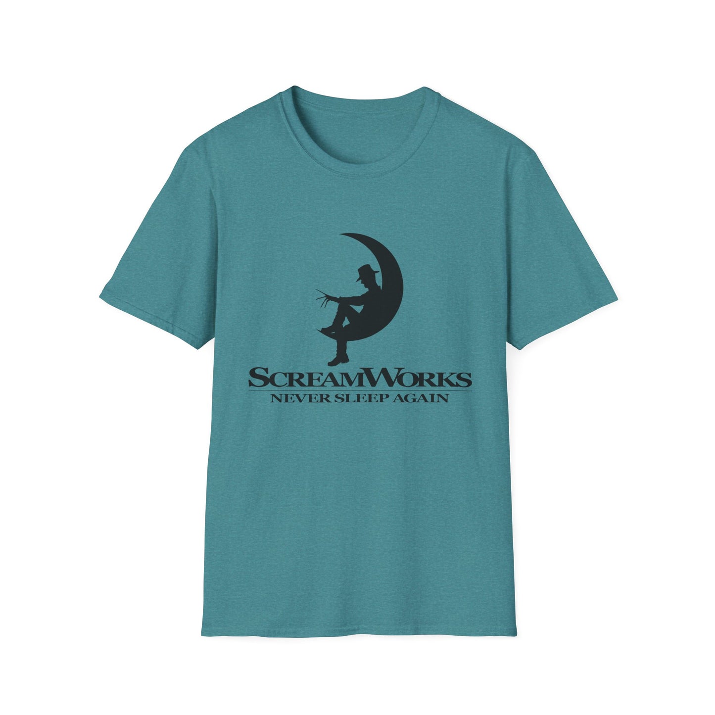 ScreamWorks Unisex Softstyle T-Shirt, Halloween Costume Shirt, Graphic Tee, Sleepover Wear, Spooky Gift Idea