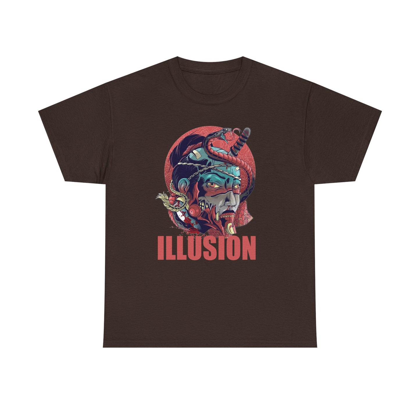Artistic Unisex Heavy Cotton Tee - 'ILLUSION' Graphic Design