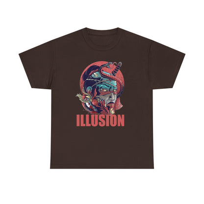 Artistic Unisex Heavy Cotton Tee - 'ILLUSION' Graphic Design