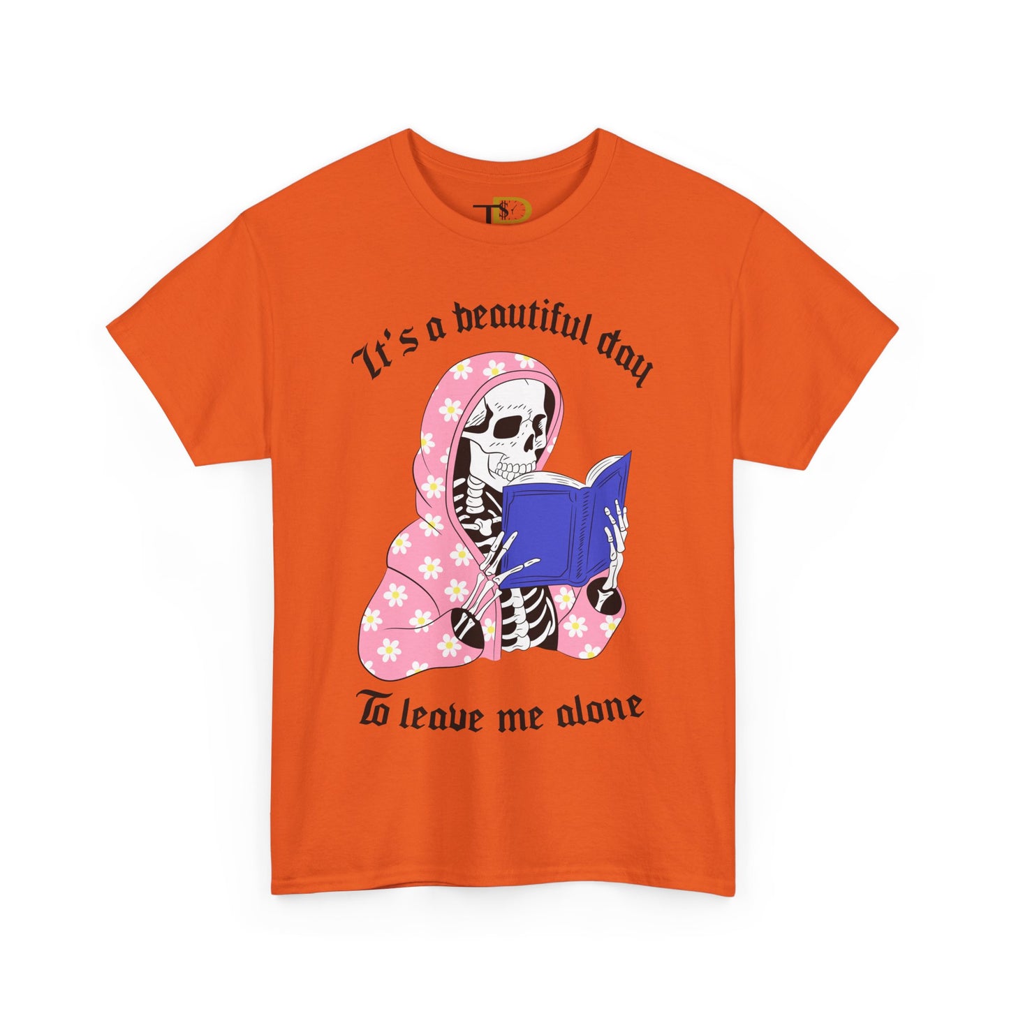 Skeleton Reading Coffin Vibes Unisex Heavy Cotton Tee