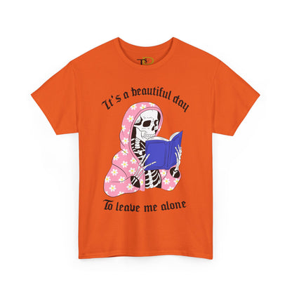 Skeleton Reading Coffin Vibes Unisex Heavy Cotton Tee