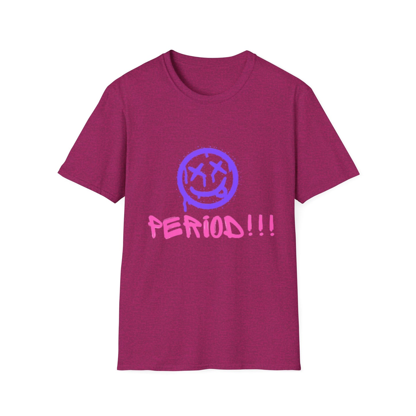 Vibrant Graphic Tee - 'PERIOD!!!' Unisex Softstyle T-Shirt, Trendy Casual Wear, Gift for Friends, Statement Tee, Everyday Comfort