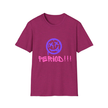 Vibrant Graphic Tee - 'PERIOD!!!' Unisex Softstyle T-Shirt, Trendy Casual Wear, Gift for Friends, Statement Tee, Everyday Comfort