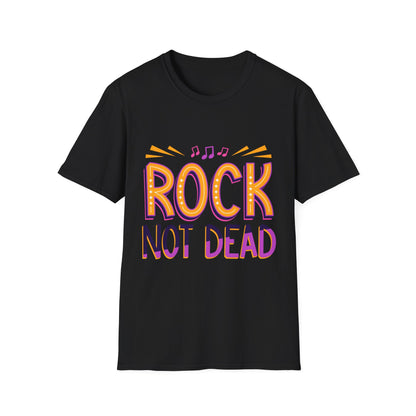 Rock Not Dead Unisex Softstyle T-Shirt | Music Lover Gift, Concert Apparel, Graphic Tee, Casual Wear, Festival Outfit
