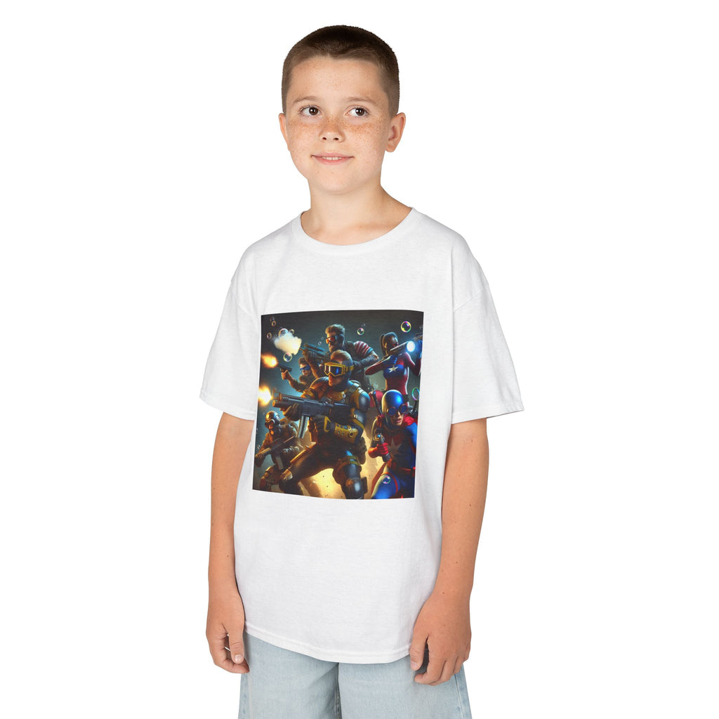 Adventure Awaits: Kids Heavy Cotton™ Tee with Space Explorers Design