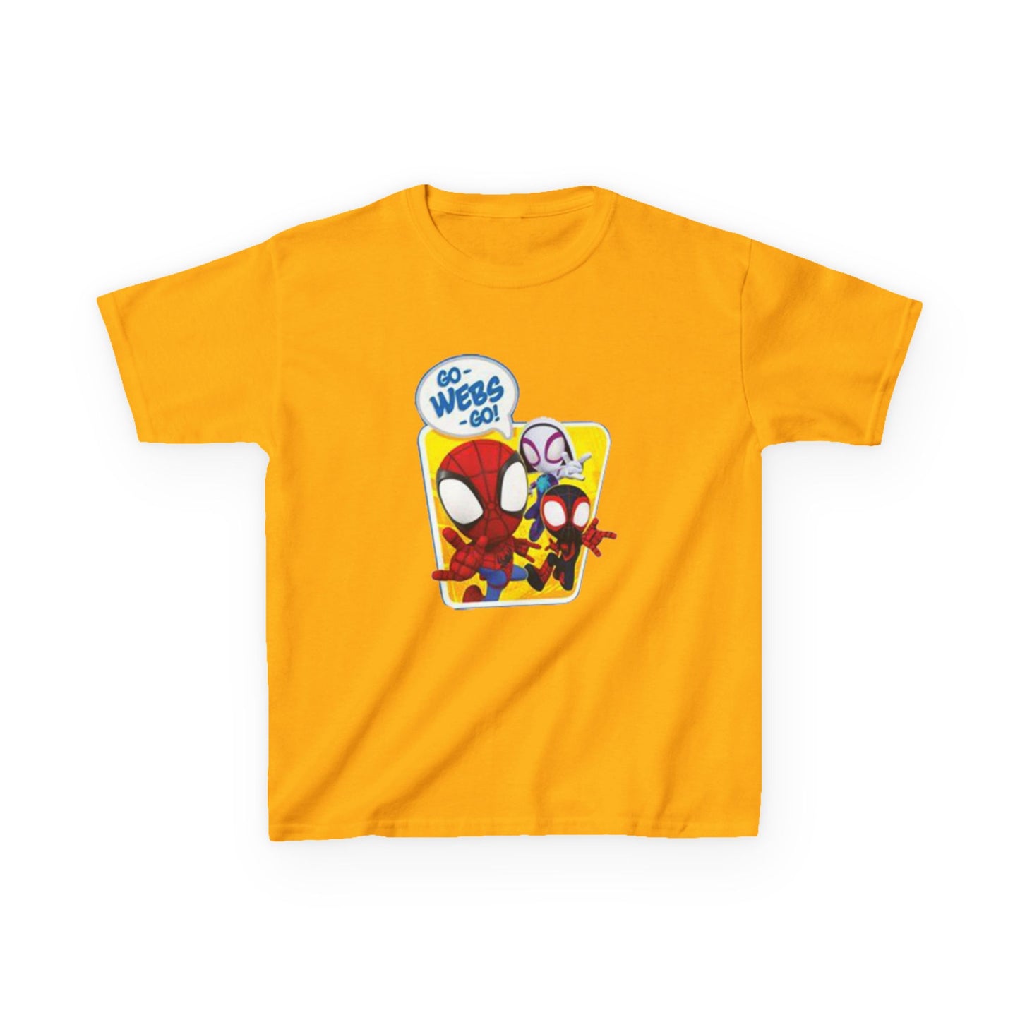 Spiderman Kids Heavy Cotton Tee - Playful Superhero Shirt for Young Fans