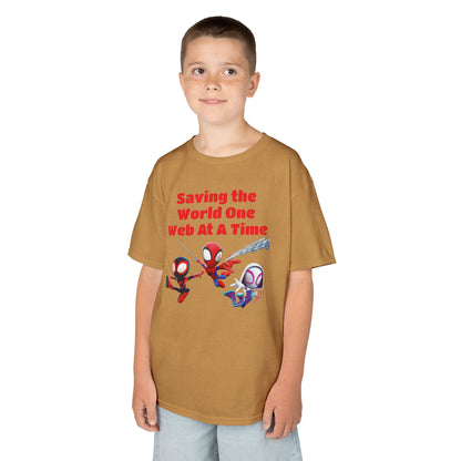 Kids Superhero Tee - Saving the World One Web At A Time