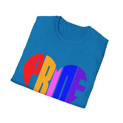 Pride Heart T-Shirt, LGBTQ Apparel, Unisex T-Shirt, Softstyle Tee, Gay Pride Shirt, Celebration Wear, Rainbow Love Tee