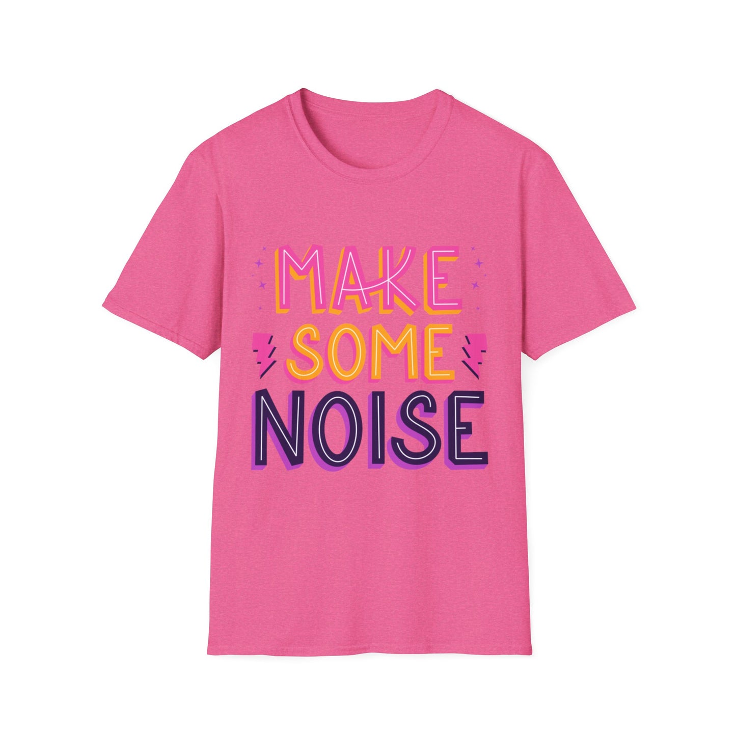 Make Some Noise Unisex Softstyle T-Shirt, Music Lovers Tee, Party Shirt, Gift for Friends, Festival Attire
