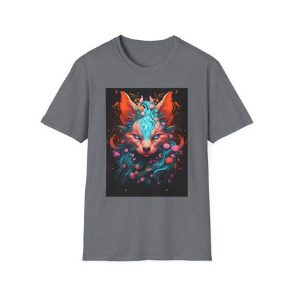Vibrant Fox Floral Unisex Softstyle T-Shirt