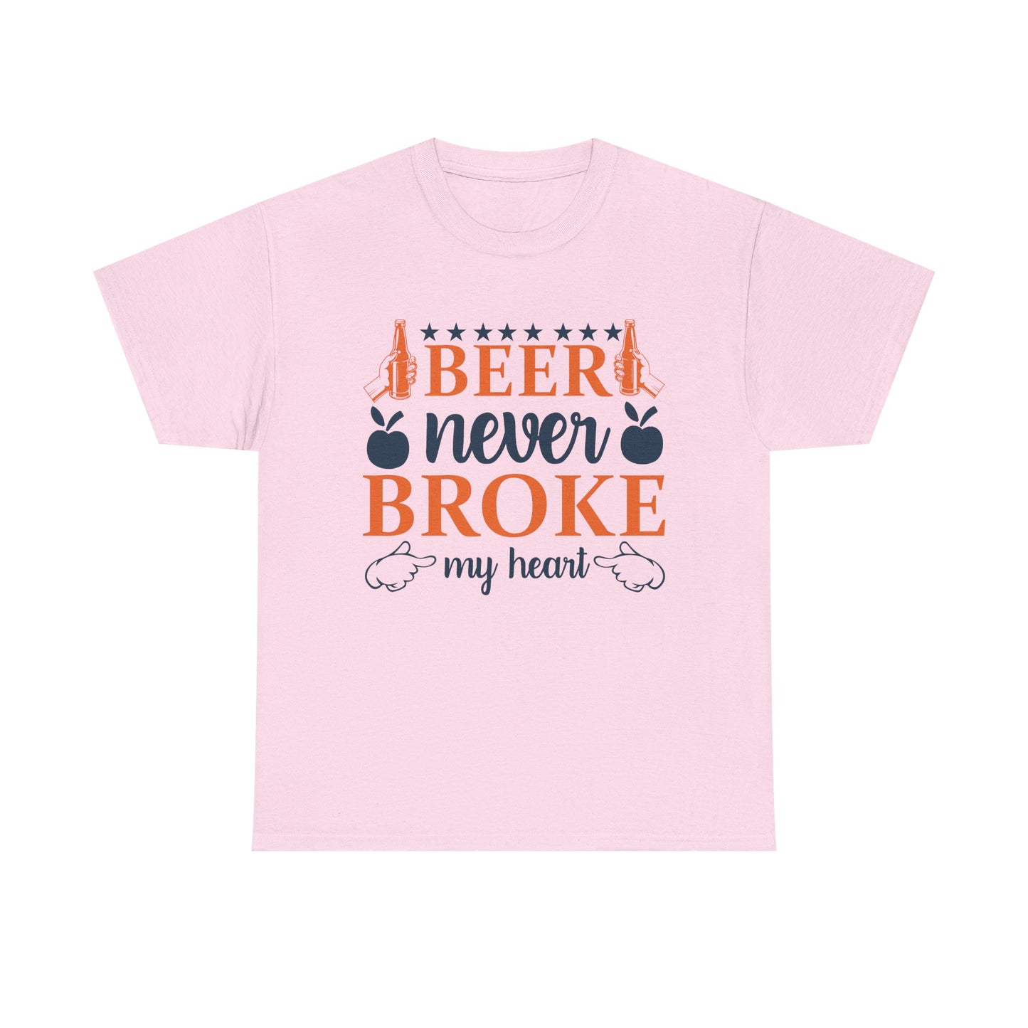 Beer Never Broke My Heart Tee, Funny Humor Shirt, Beer Lover Gift, Unisex Cotton T-Shirt, Party Apparel, Summer Fun