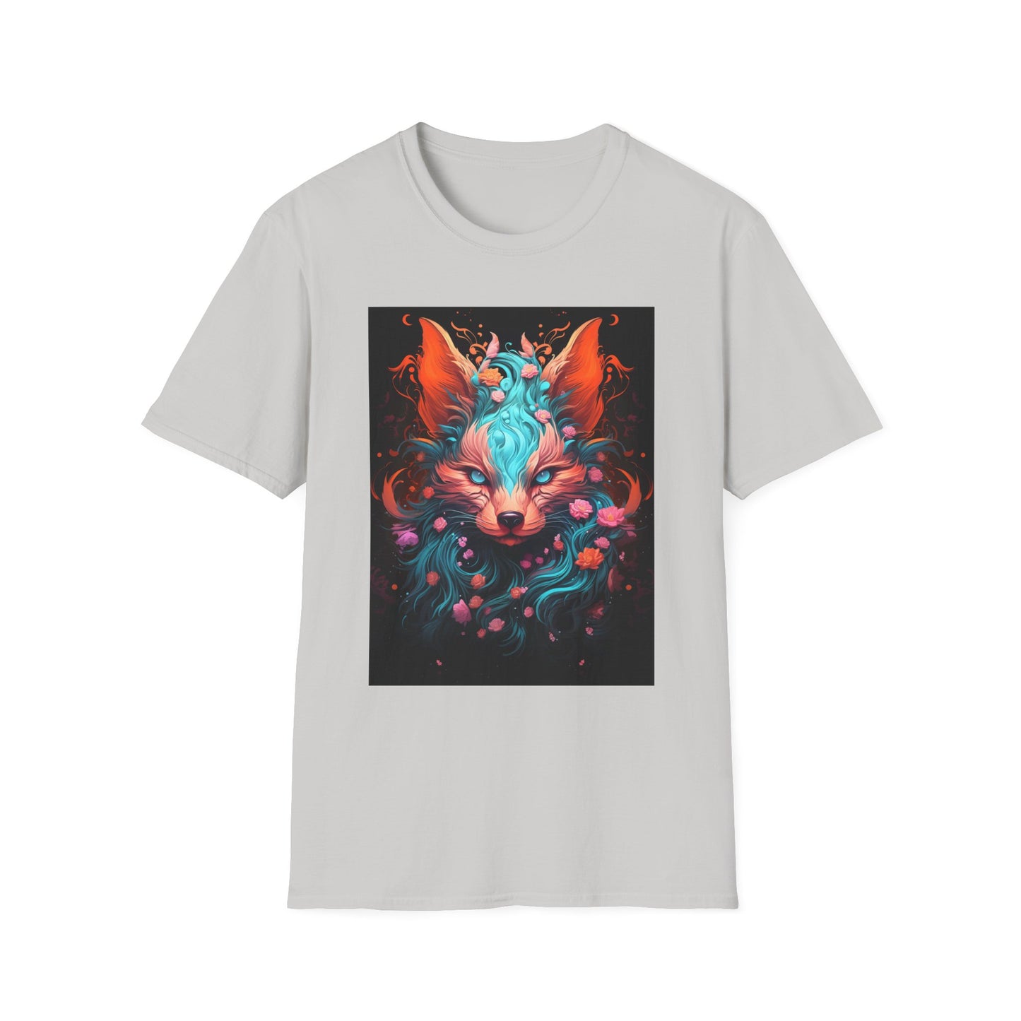Vibrant Fox Floral Unisex Softstyle T-Shirt