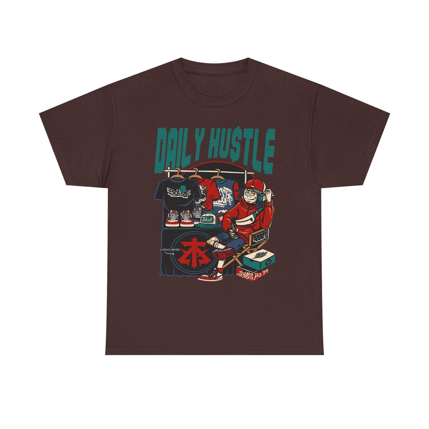 Daily Hustle Unisex Heavy Cotton Tee - Urban Streetwear for Creatives