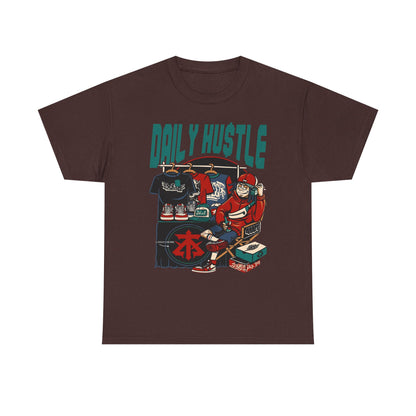 Daily Hustle Unisex Heavy Cotton Tee - Urban Streetwear for Creatives