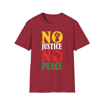 Justice No Peace T-Shirt | Unisex Softstyle Tee | Activism Apparel | Social Justice Gift | Orange Protest Shirt | Statement Tee