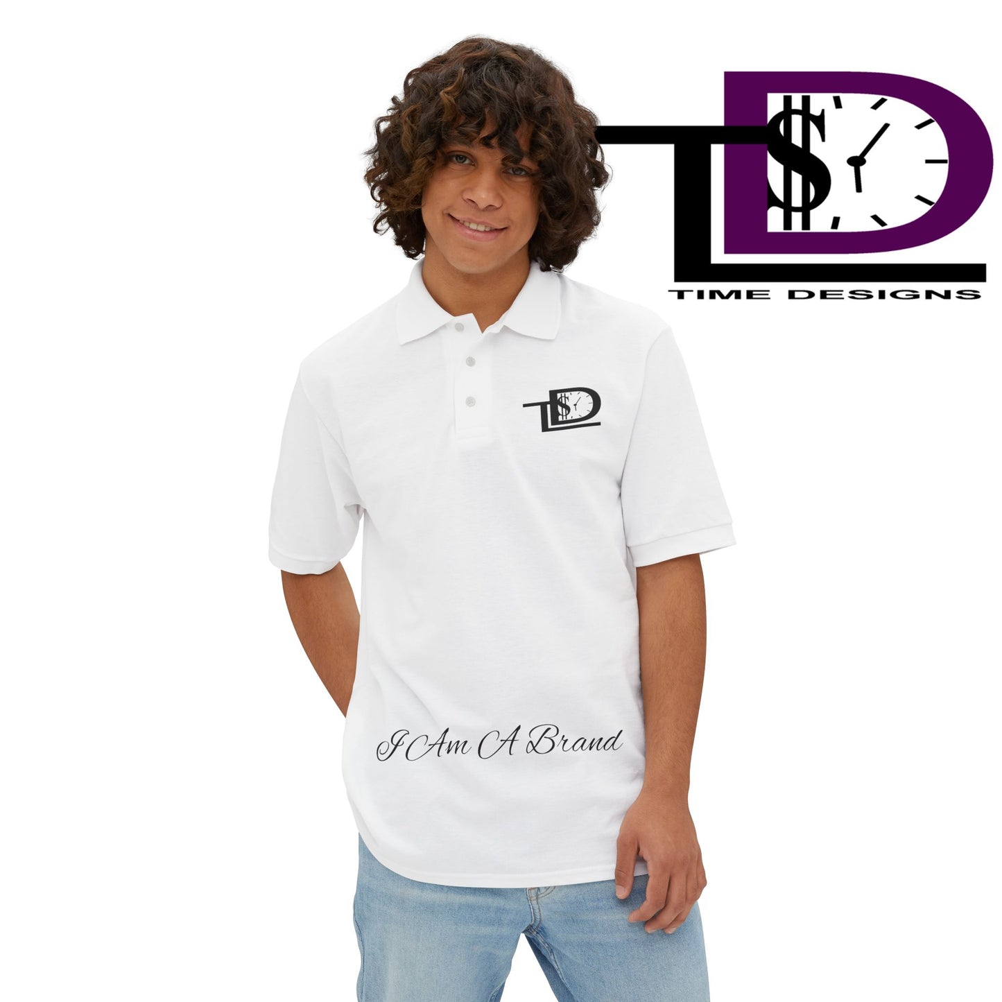 Men's Piqué Polo with Inspirational Design - Casual Wear, Gift for Him, Business Casual, Summer Style, Motivational Fashion