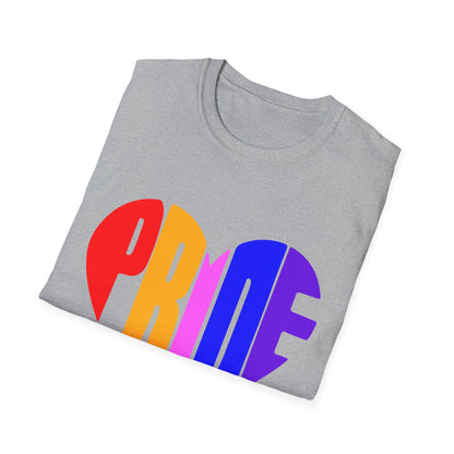 Pride Heart T-Shirt, LGBTQ Apparel, Unisex T-Shirt, Softstyle Tee, Gay Pride Shirt, Celebration Wear, Rainbow Love Tee