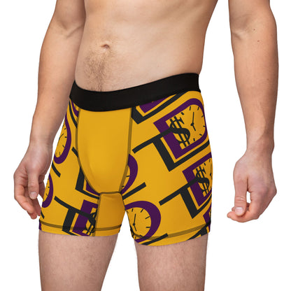 Stylish Men's Boxers with Clock and Dollar Design - Perfect for Everyday Comfort