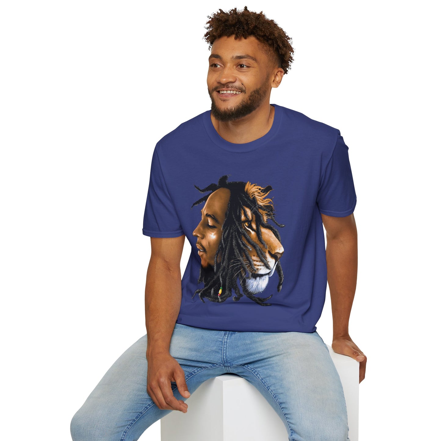 Rasta Lion Unisex Softstyle T-Shirt - Reggae Vibes Inspired Apparel