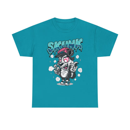 Cool Cartoon Graphic Tee - 'Skunk' Design, Unisex Heavy Cotton T-Shirt