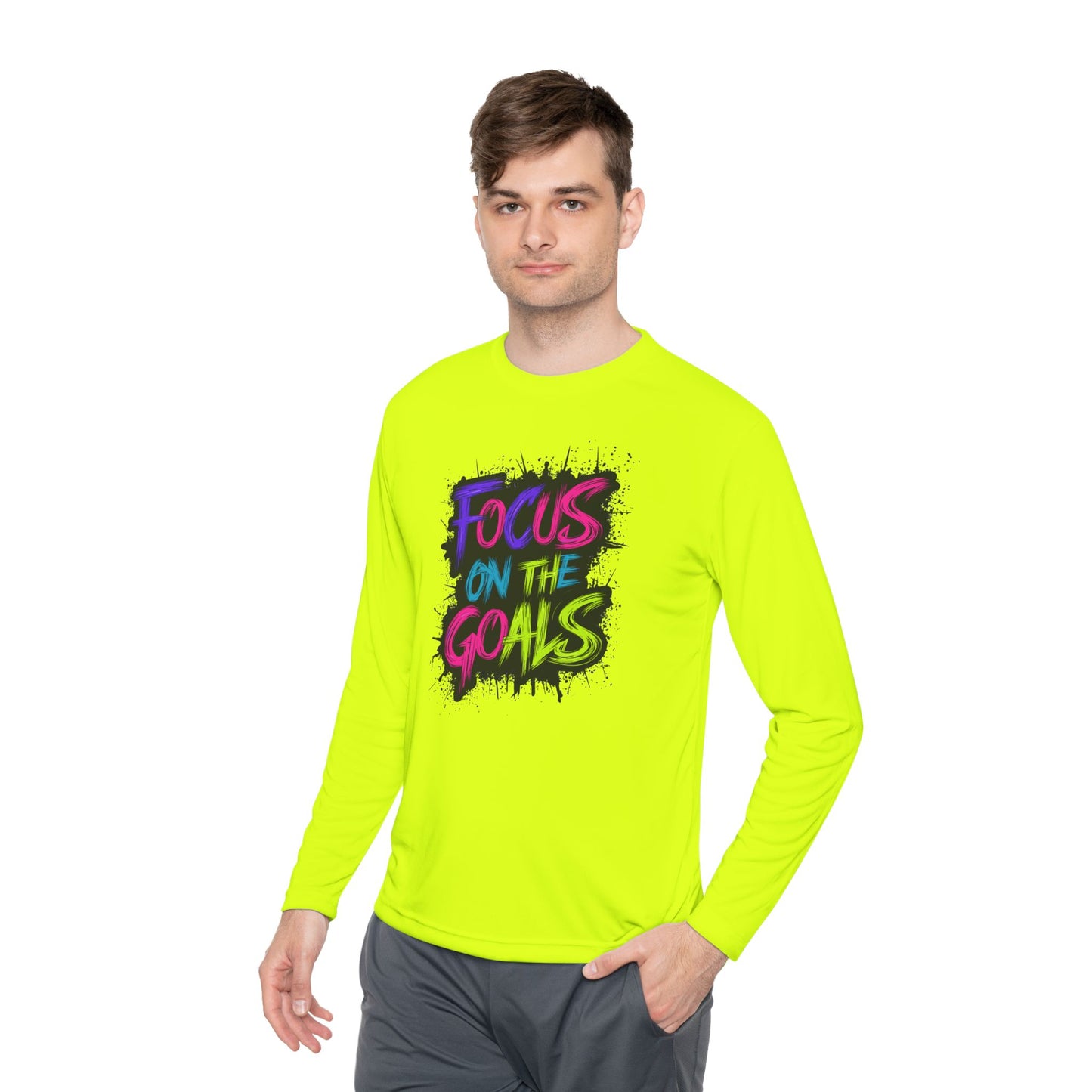 Unisex Long Sleeve Tee - "Focus on the Goals" Motivational Shirt, Fitness Apparel, Activewear, Gift for Athletes, Casual Wear