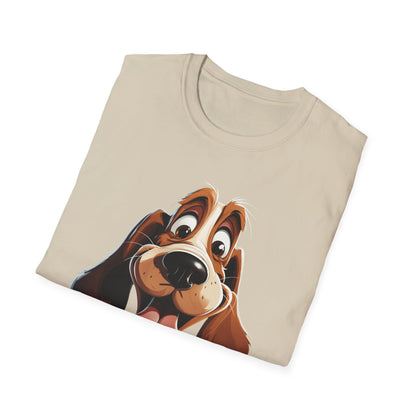 Cute Cartoon Dog Unisex Softstyle T-Shirt - Perfect for Pet Lovers