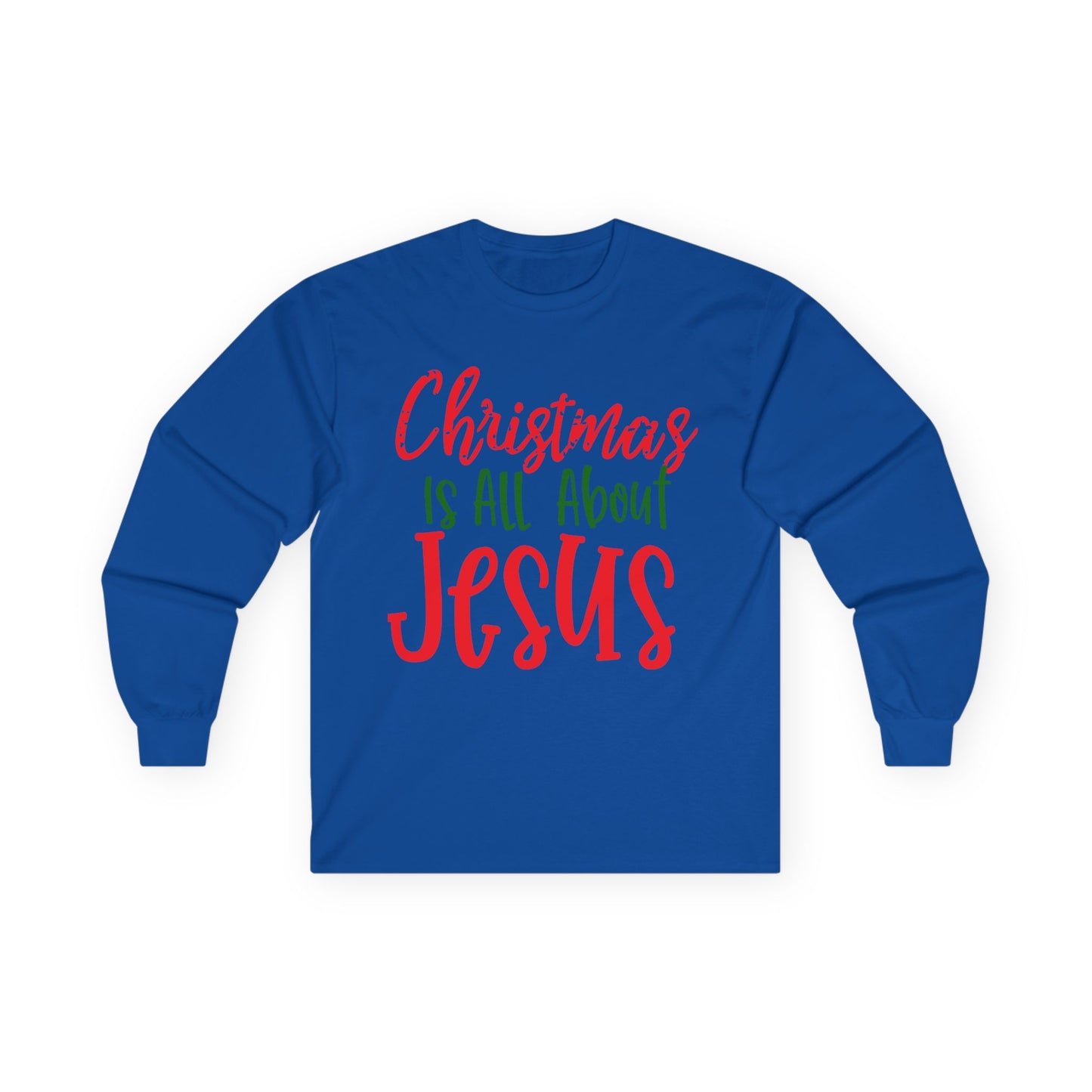Christmas Jesus Long Sleeve Tee, Unisex Cotton Holiday Shirt, Religious Gift, Faith-Based Apparel, Church Activities, Family Gatherings