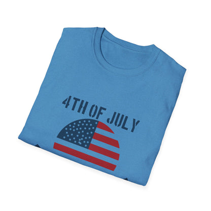 4th of July Unisex Softstyle T-Shirt, Independence Day Tee, Patriotic Shirt, July 4th Celebration Apparel, Summer BBQ Top