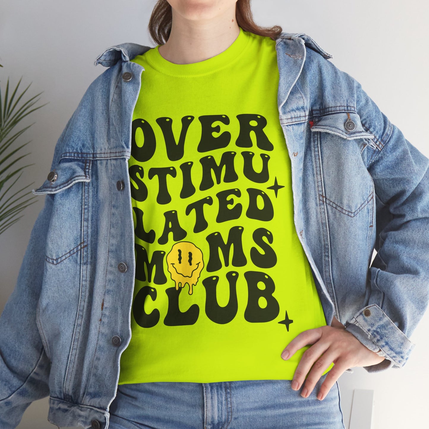 Overstimulated Moms Club Unisex Heavy Cotton Tee - Vibrant Orange T-Shirt for Busy Moms