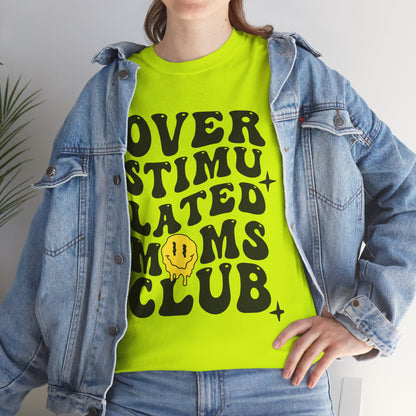 Overstimulated Moms Club Unisex Heavy Cotton Tee - Vibrant Orange T-Shirt for Busy Moms