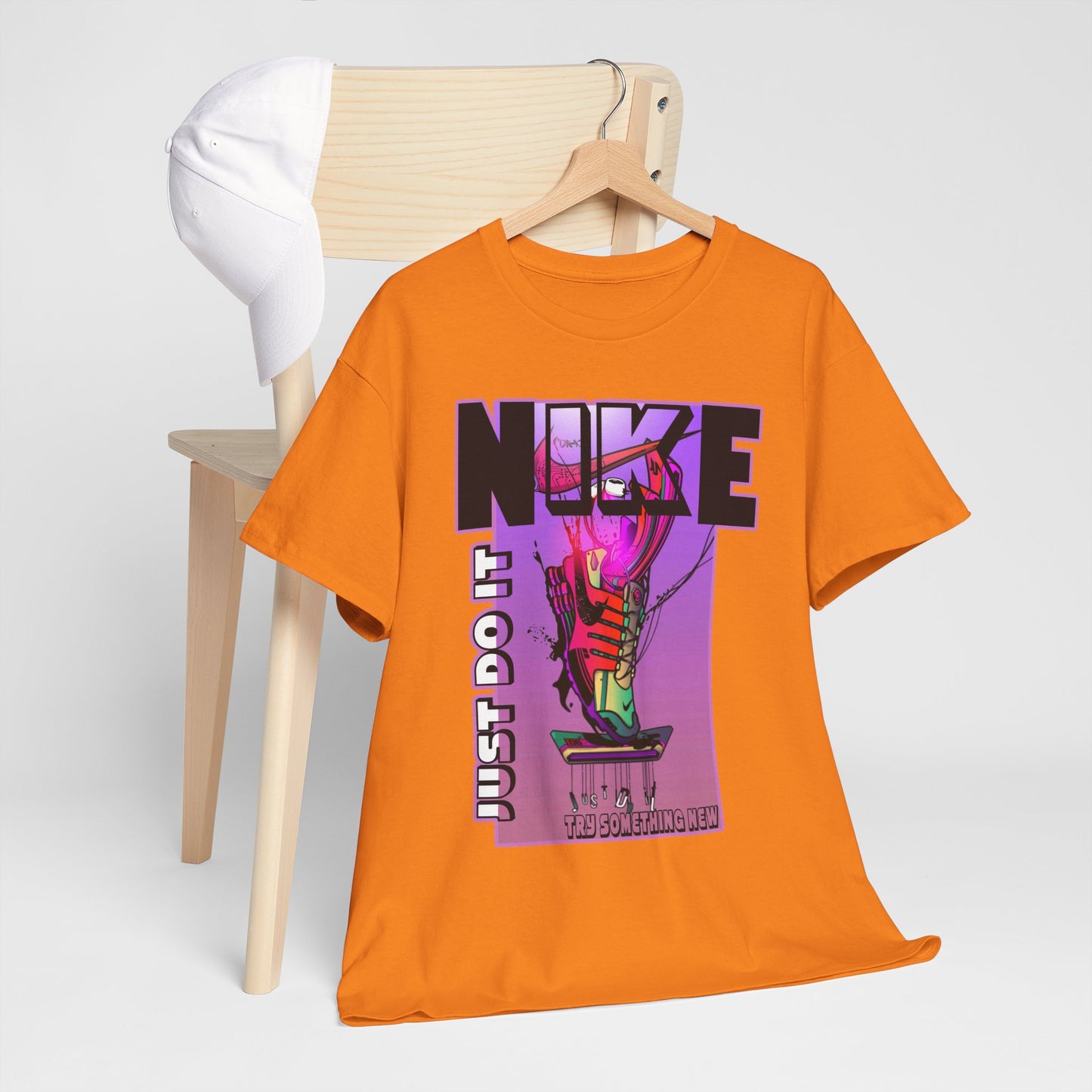 Vintage-Style Nike Unisex Heavy Cotton Tee - Just Do It Graphic Shirt